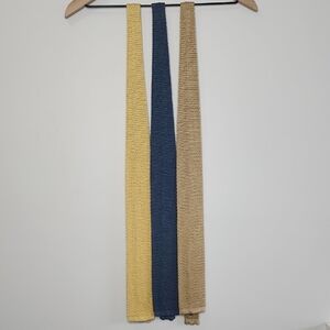 Paul Stuart Yellow and Blue Silk Knit Ties